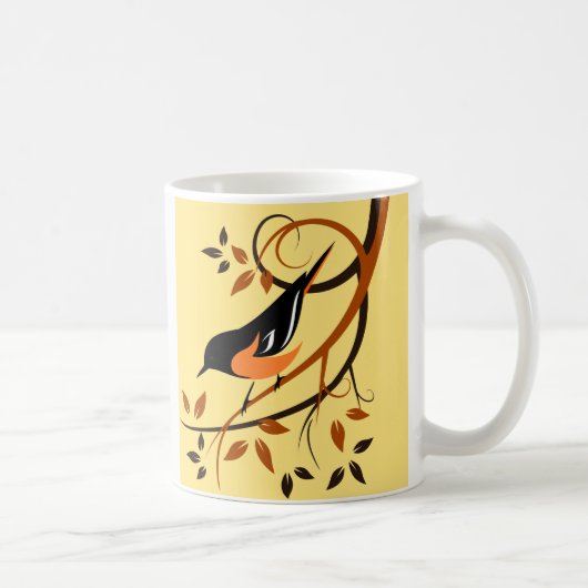 Baltimore Oriole Stylized Bird Design Koffiemok (Rechts)