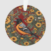 Baltimore Oriole Vogel En Black Eyed Susan Bloemen Ornament (voorkant)