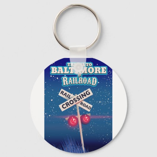 Baltimore Railroad-reisposter. Sleutelhanger (Voorkant)