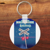 Baltimore Railroad-reisposter. Sleutelhanger (Voorkant)
