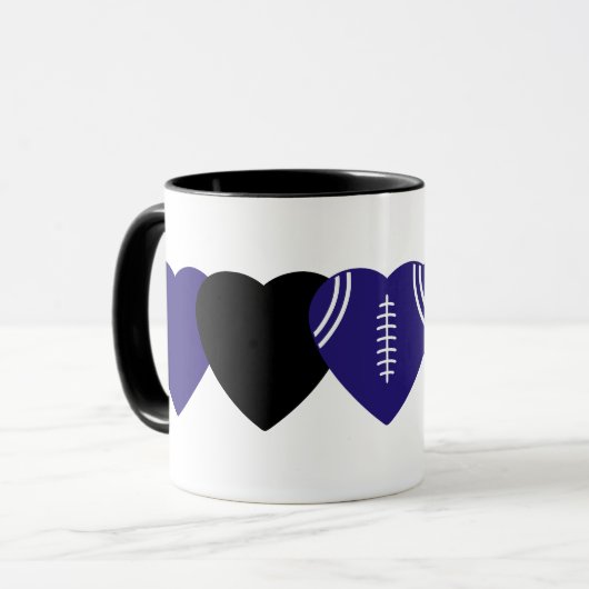 Baltimore Ravens Football Heart Design Mok (Voorkant links)