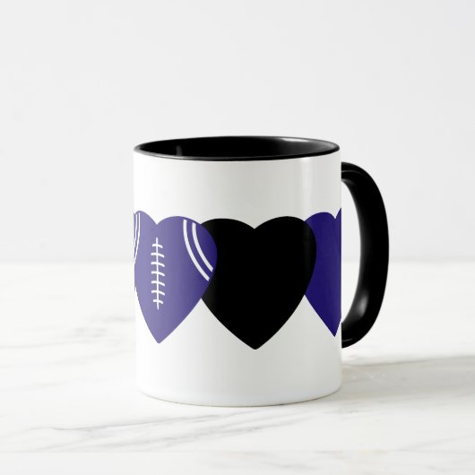 Baltimore Ravens Football Heart Design Mok (Voorkant rechts)