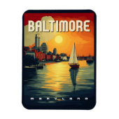 Baltimore Retro Reizen Magneet (Verticaal)