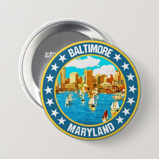 Baltimore Ronde Button 7,6 Cm (Voorkant /achterkant)