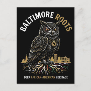 Baltimore Roots Wijze Uil Afro-Amerikaans Erfgoed Briefkaart