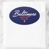 Baltimore-script Ovale Sticker (Tas)