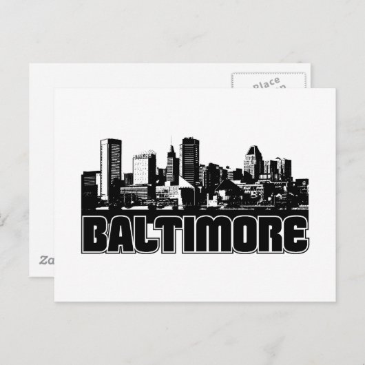 Baltimore Skyline Briefkaart (Voorkant / Achterkant)
