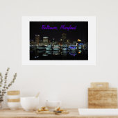 Baltimore Skyline-foto Poster (Keuken)