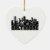 Baltimore Skyline Keramisch Ornament (Achterkant)