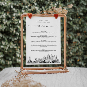 Baltimore Skyline Mariage Diner Carte Menu 5x7