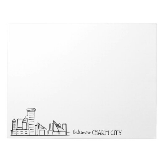 Baltimore Skyline Notitieblok (Voorkant)