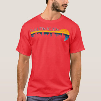 Baltimore Skyline Retro Sunset Baltimore T-shirt