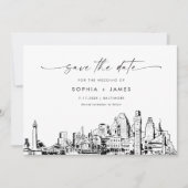 Baltimore Skyline Wedding Save the Date Kaart (Voorkant)