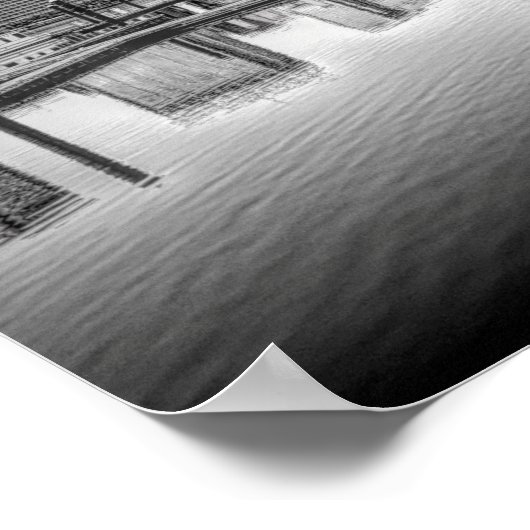 Baltimore Skyline - zwart en wit Poster (Hoek)