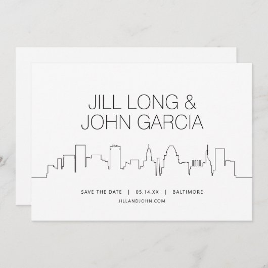 Baltimore Sla de datum op Kaart (Voorkant / Achterkant)