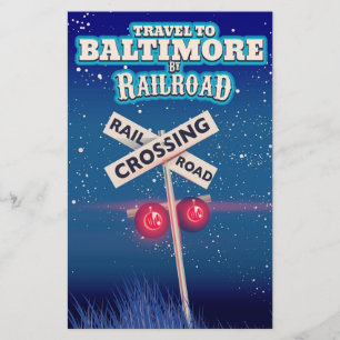 Baltimore-spoorwegovergang-reisposter. Briefpapier