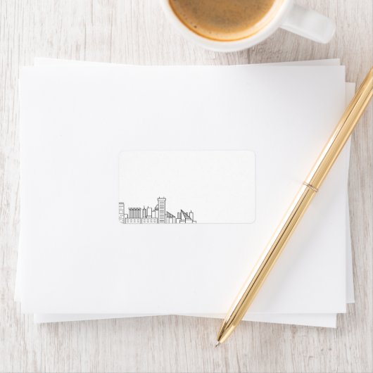 Baltimore Stylized Skyline | Blanco etiket (Insitu)