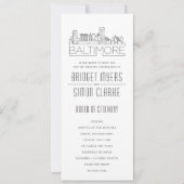 Baltimore Stylized Skyline | Programme de Mariage (Devant)