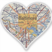 Baltimore Vintage Kaart Sticker (Voorkant)