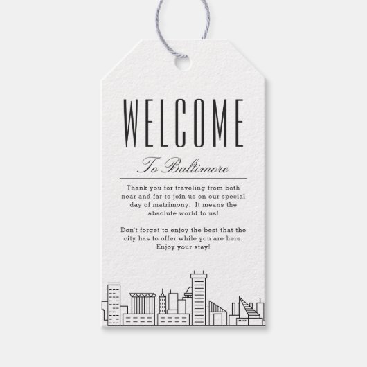 Baltimore Wedding | Welkomstbericht Cadeaulabel (Voorkant)