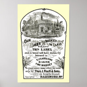 Baltimore Whiskey Vintage 1867 Poster