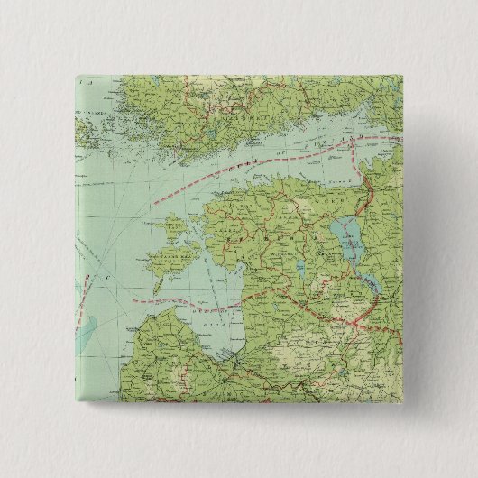 Baltische staten en Oost-Pruisen Vierkante Button 5,1 Cm (Voorkant)