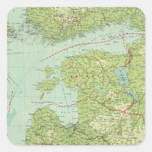 Baltische staten en Oost-Pruisen Vierkante Sticker (Voorkant)