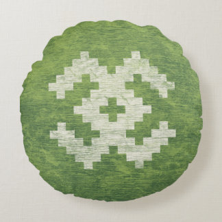 Baltische Symbolen Groene Vintage Rond Kussen
