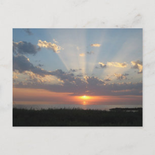 Baltische Zee Sunset with Rays of Light Briefkaart
