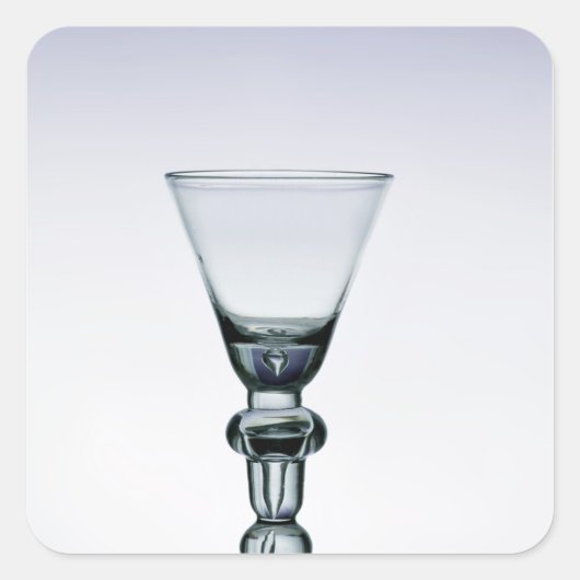 Baluster stengel beker, c.1700-20 vierkante sticker (Voorkant)