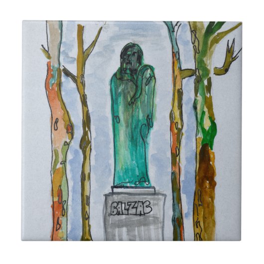 Balzac-beeld van Rodin | Parijs, Frankrijk Tegeltje (Voorkant)