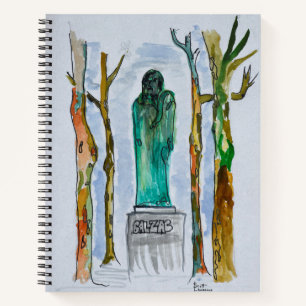 Balzac-standbeeld van Rodin Parijs, Frankrijk Notitieboek