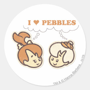 Bam Bam houdt van PEBBLES™ Ronde Sticker