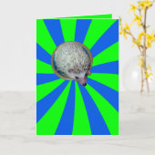 Bam ! Carte de voeux de hérisson (Fleur jaune)