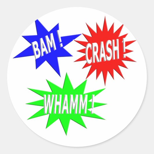 Bam Crash Whamm Sticker (Voorkant)