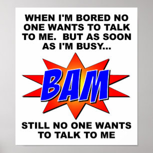 BAM! Niemand Wil Grappig Praten Poster