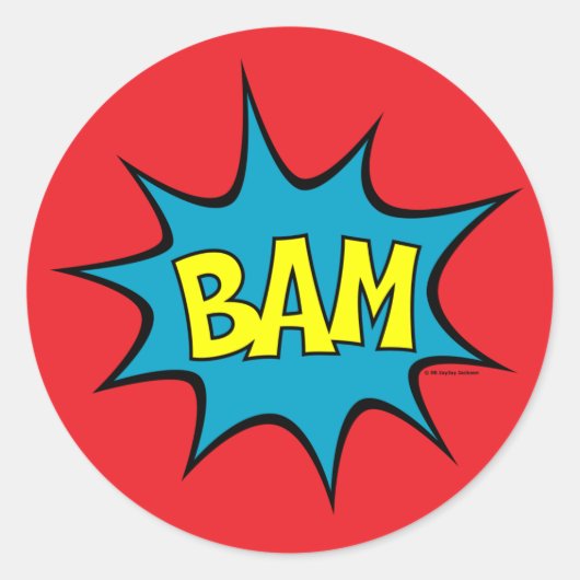 Bam! Ronde Sticker (Voorkant)