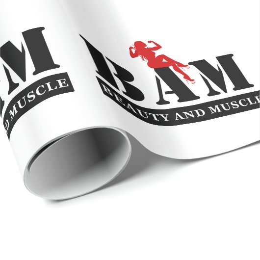 BAM Schoonheid en Spier Bodybuilding Verpakkingsdo Cadeaupapier (Rol Hoek)