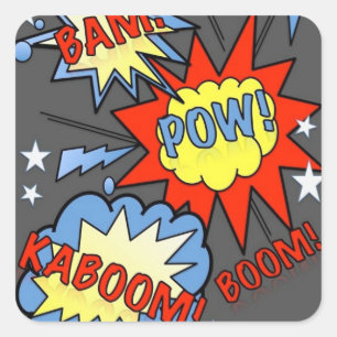 BAM! strip 2 Vierkante Sticker