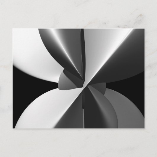 Bam zwart en wit, Abstract fractal Briefkaart (Voorkant)