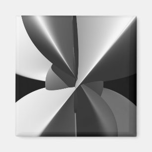 Bam zwart en wit, Abstract fractal Magneet