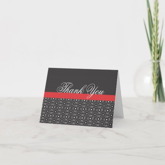 Bambara Black White Red Merci Notes Cartes (Devant)