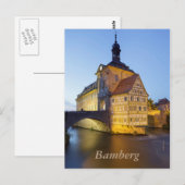 Bamberg-avond Briefkaart (Voorkant / Achterkant)