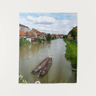 Bamberg Beieren Regnitz-rivier Schildering Effect Wandkleed
