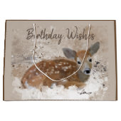 Bambi Deer Waterverf Gepersonaliseerd Groot Cadeauzakje (Voorkant)