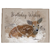 Bambi Deer Waterverf Gepersonaliseerd Groot Cadeauzakje (Achterkant)