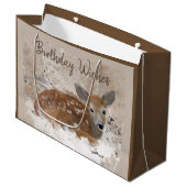 Bambi Deer Waterverf Gepersonaliseerd Groot Cadeauzakje (Voorkant Gekanteld)