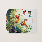 Bambi et papillons personnalisés Puzzle (Horizontal)