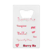 Bambina Love Quottes set Pack Kredietkaart Flessenopener (Achterkant)