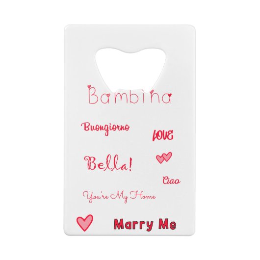 Bambina Love Quottes set Pack Kredietkaart Flessenopener (Achterkant)